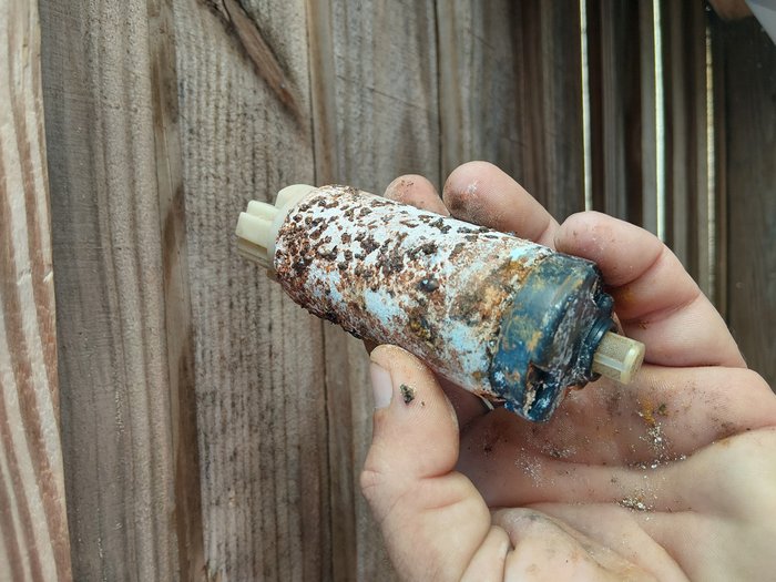 Saltwater corrosion failure — marine component