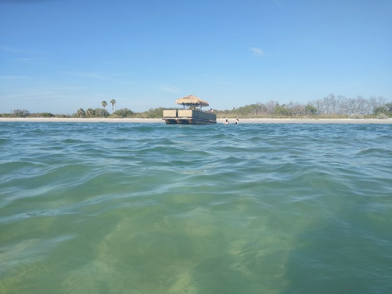 Charter vessel anchored at Gulf of America sandbar island